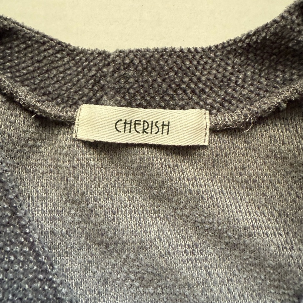 Cherish Heathered Gray Cozy Knit Top-oversized - Picture 2 of 3